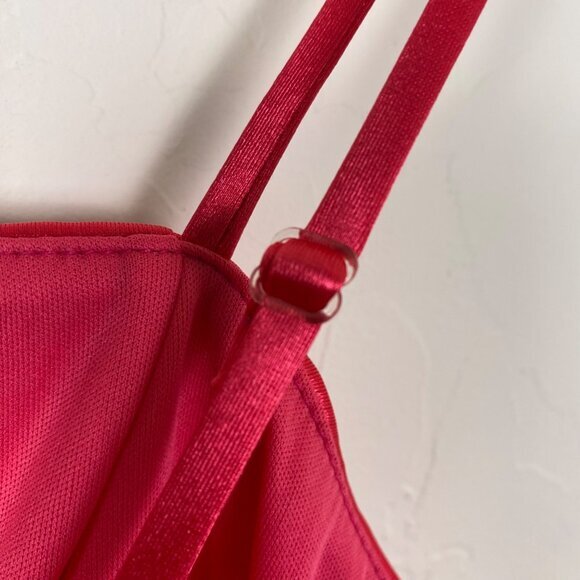 LOVE, NICKIE LEW Fuchsia Satin Mini Dress Size MEDIUM Adjustable Straps‎ NWOT - Picture 5 of 7